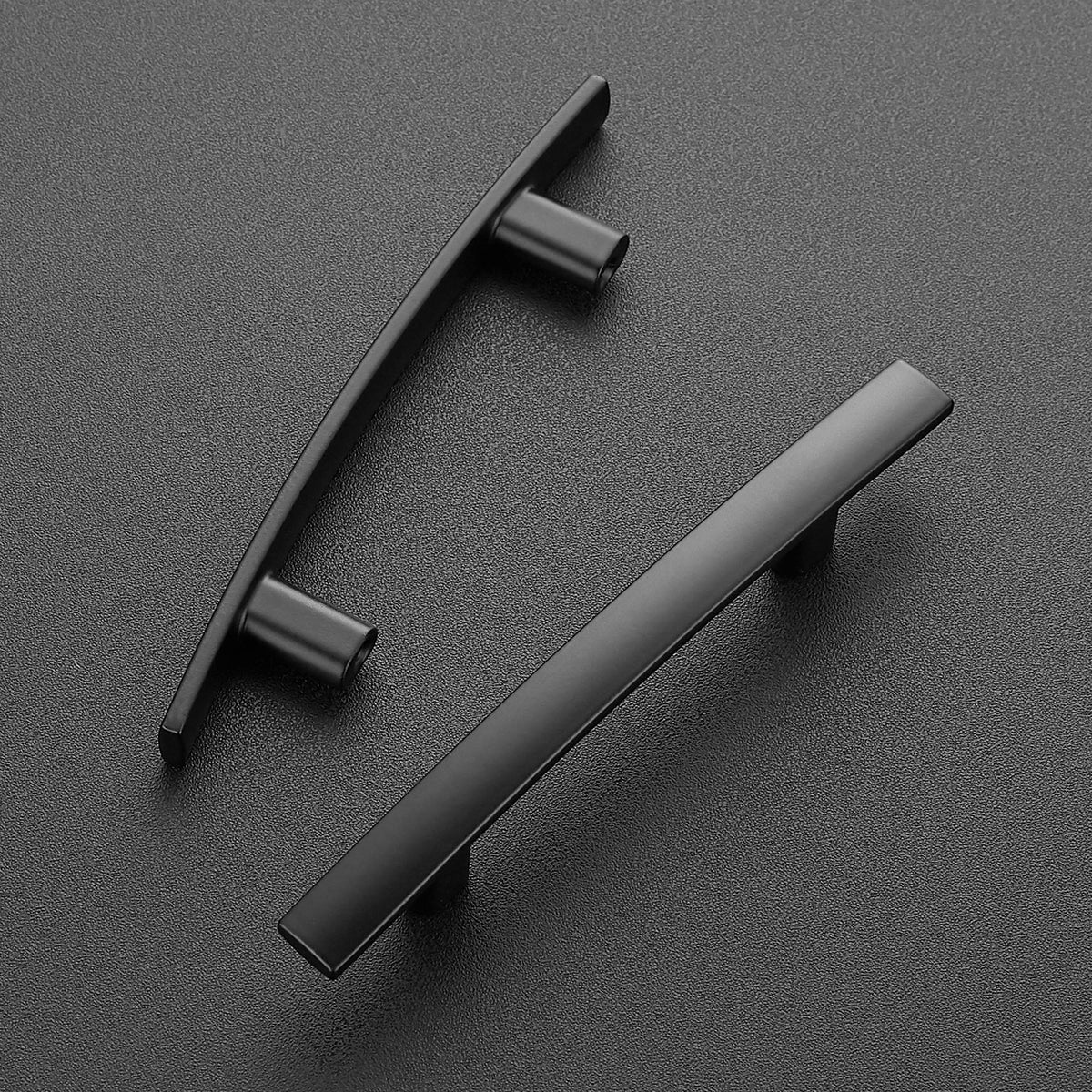 Matte Black Cabinet Pulls Curved Drawer Handles, 3 Inch CC, 30 Pack