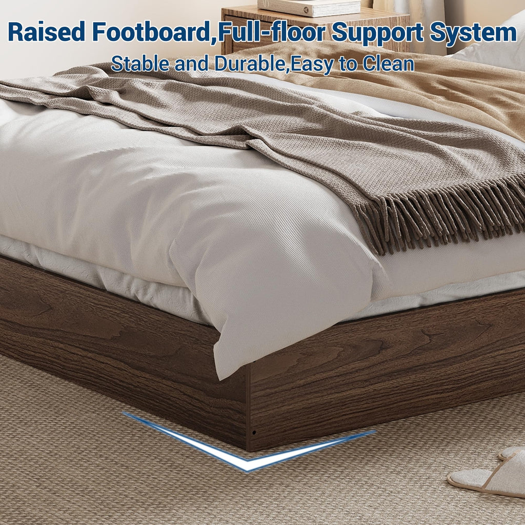 Wood Platform Bed Frame, Full Bed Frame Without Headboard