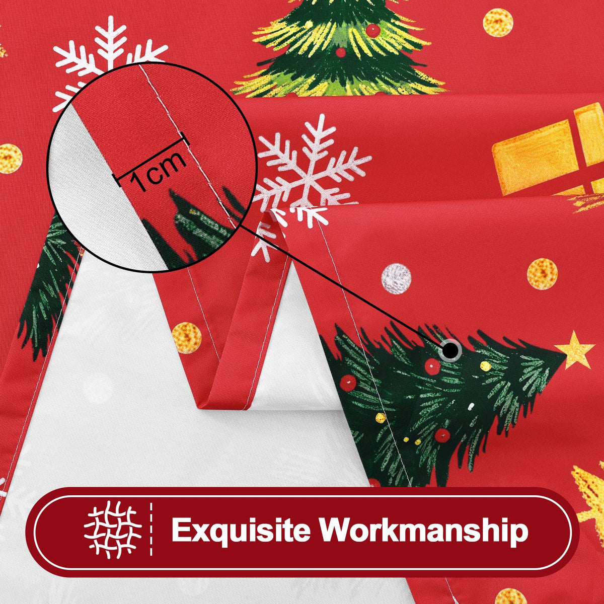 2 Pack Christmas Rectangle Table Cloth 8 Foot, Waterproof Elastic Fitted Tablecloths, Windproof Washable Polyester