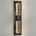 LED Wall Sconce Light: 19 Inch Black Modern Sconces Wall Lighting 3000K Dimmable Crystal Wall Lamps Indoor Bathroom