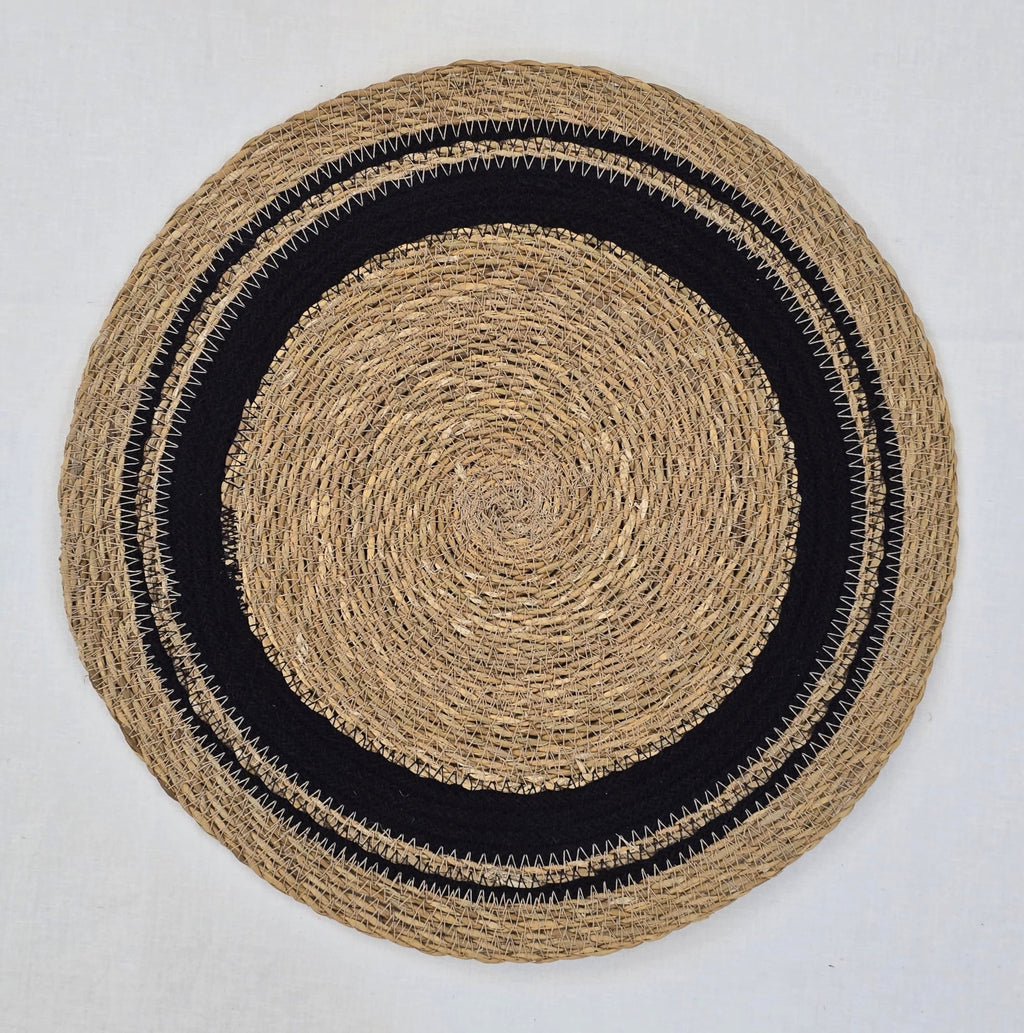 14" Round Woven Seagrass Charger Placemats - Circle Border