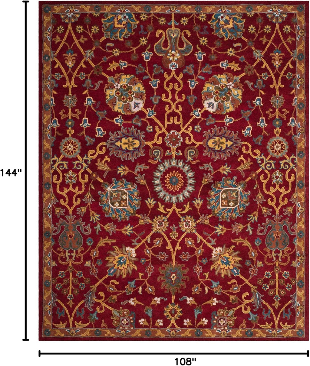 Heritage Area Rug, Red, Handmade Traditional Oriental Wool