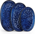 Ceramic Serving Platters Set of 3, Oval 16/14.7/13.5 Inch Stoneware Serving Dishes for Entertaining, Microwave Safe