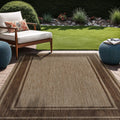 Outdoor Rug Modern Bordered Area Rugs Patio Deck Porch Garden Waterproof Weather Sun Resistant Washable Outside