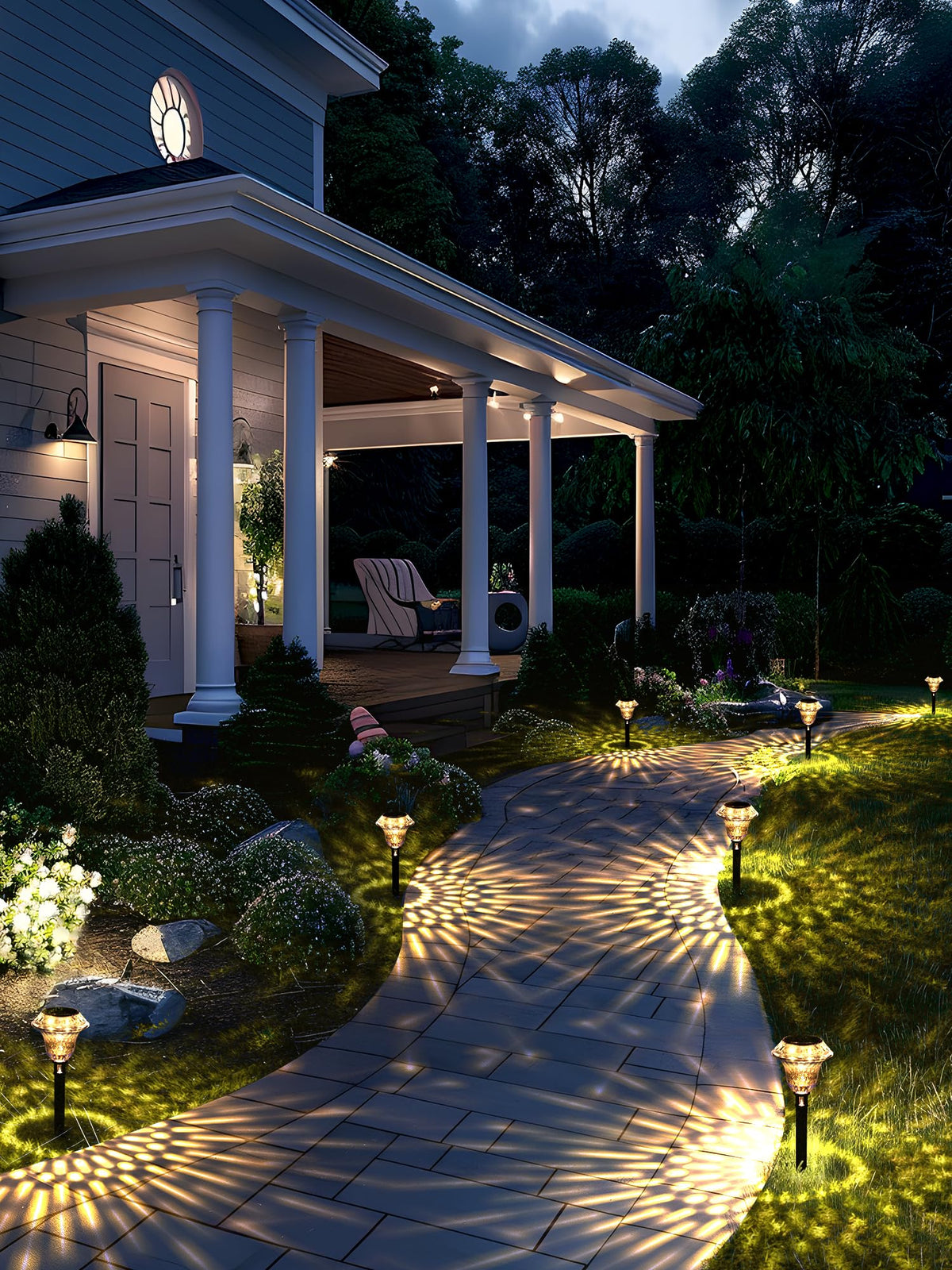 Solar Pathway Lights, Waterproof Fall Garden Decor 6 Pack Warm White