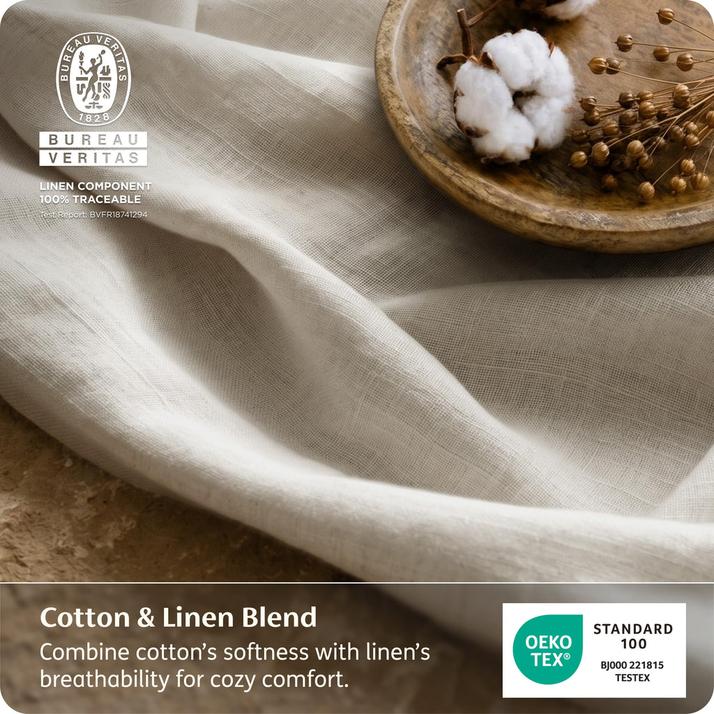 PureWoven European Linen Sheets, Cotton Linen Bed Sheets, 4PCS