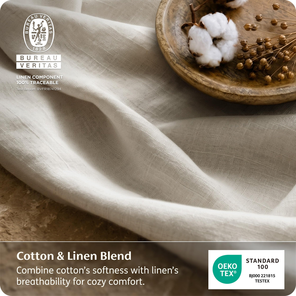 PureWoven European Linen Sheets, Cotton Linen Bed Sheets, 4PCS