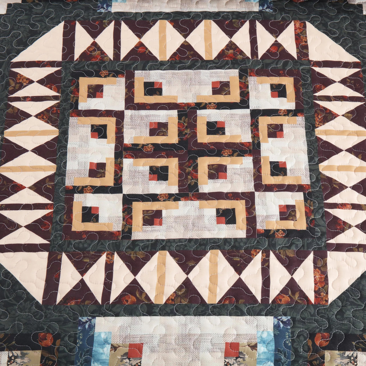 3 Pcs Southwestern Lightweight Quilt Bedspread Set Maze B198