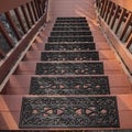 Outdoor Rubber - Scroll Lattice Heavy-Duty Non Slip Stair Mats - Strong Grip for Concrete, Brick & Textured Steps