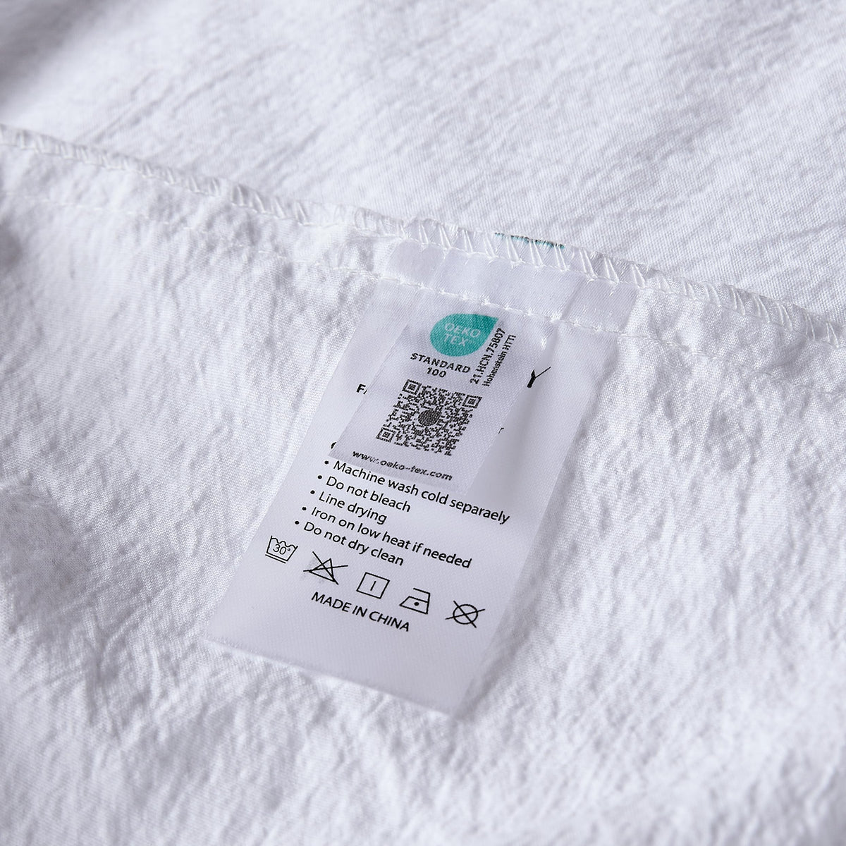 White Jacquard Duvet Cover Set with Zipper Closure, Modern Washed Soft Striped Bedding, Textured