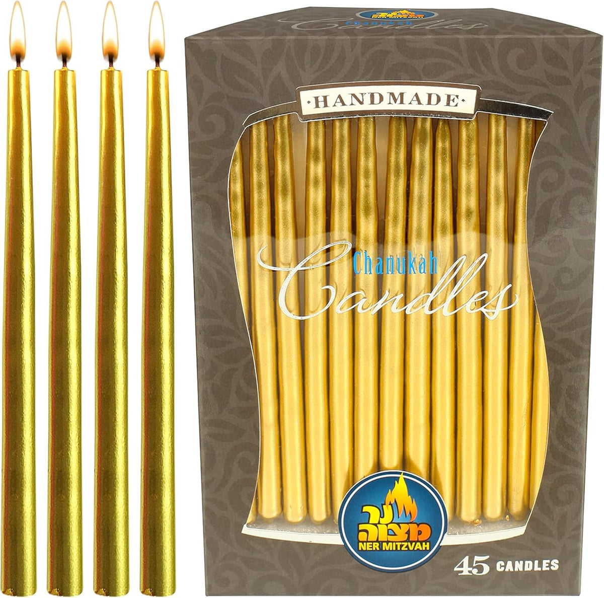 Dripless Chanukah Candles, Hanukkah Candles Fits Most Menorahs, Premium Quality Wax for All 8 Nights of Hanukkah - Set of 45