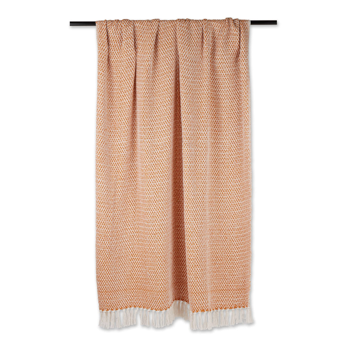Woven Throw Collection 100% Cotton, Basketweave, 50x60, Pumpkin Spice