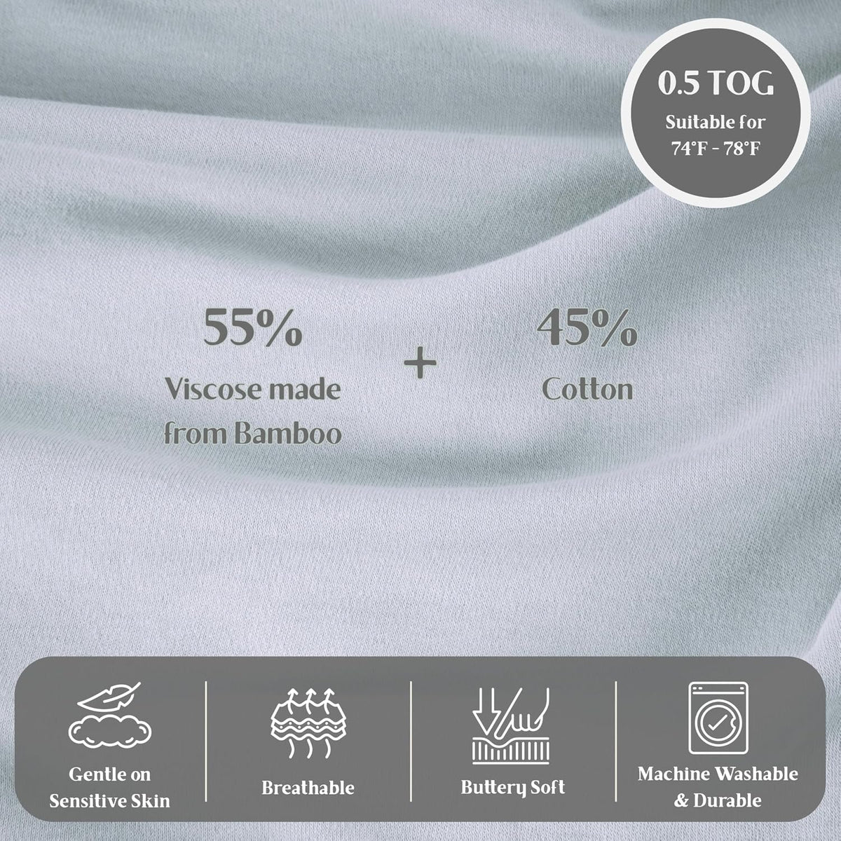 0.5 TOG Summer Baby Sleep Sack, Ultra Soft Bamboo Rayon