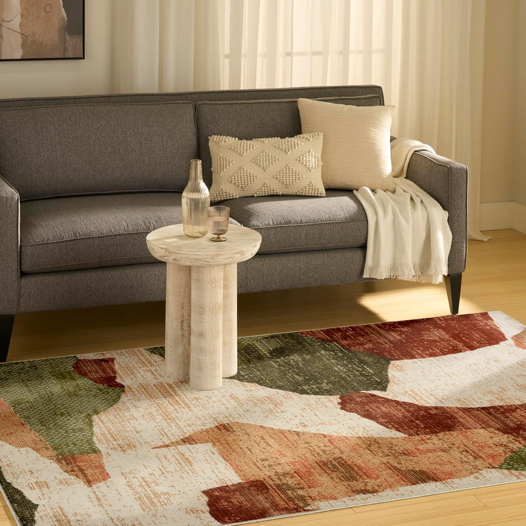 Home Nordic Beige Multi Area Rug - Easy Clean, Non Shedding, Bed Room, Living Room, Dining Room, Kitchen