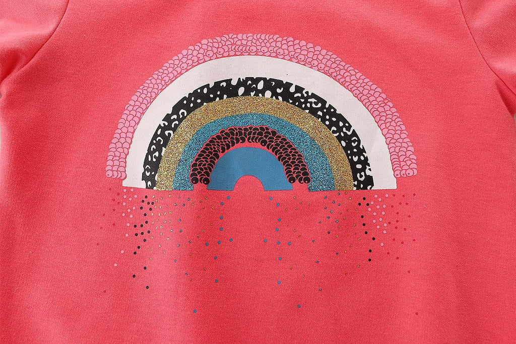 Toddler Girls Crewneck Sweatshirts Cotton Long Sleeve Shirt