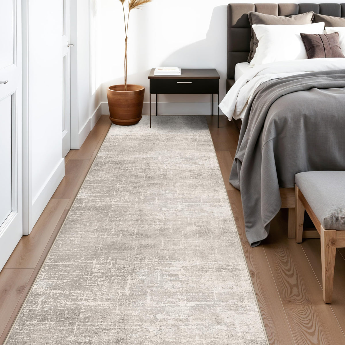 Hallway Washable Runner Rug - 2'6x14 Kitchen Rugs Stain Resistant Entryway Area Rug Abstract Soft Floor Mat Non-Slip