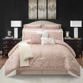 Blush Paisley Comforter Set Queen Size, 14 Piece, Jacquard Bedding Sets & Collections, 1 Flat Sheet, 1 Fitted Sheet