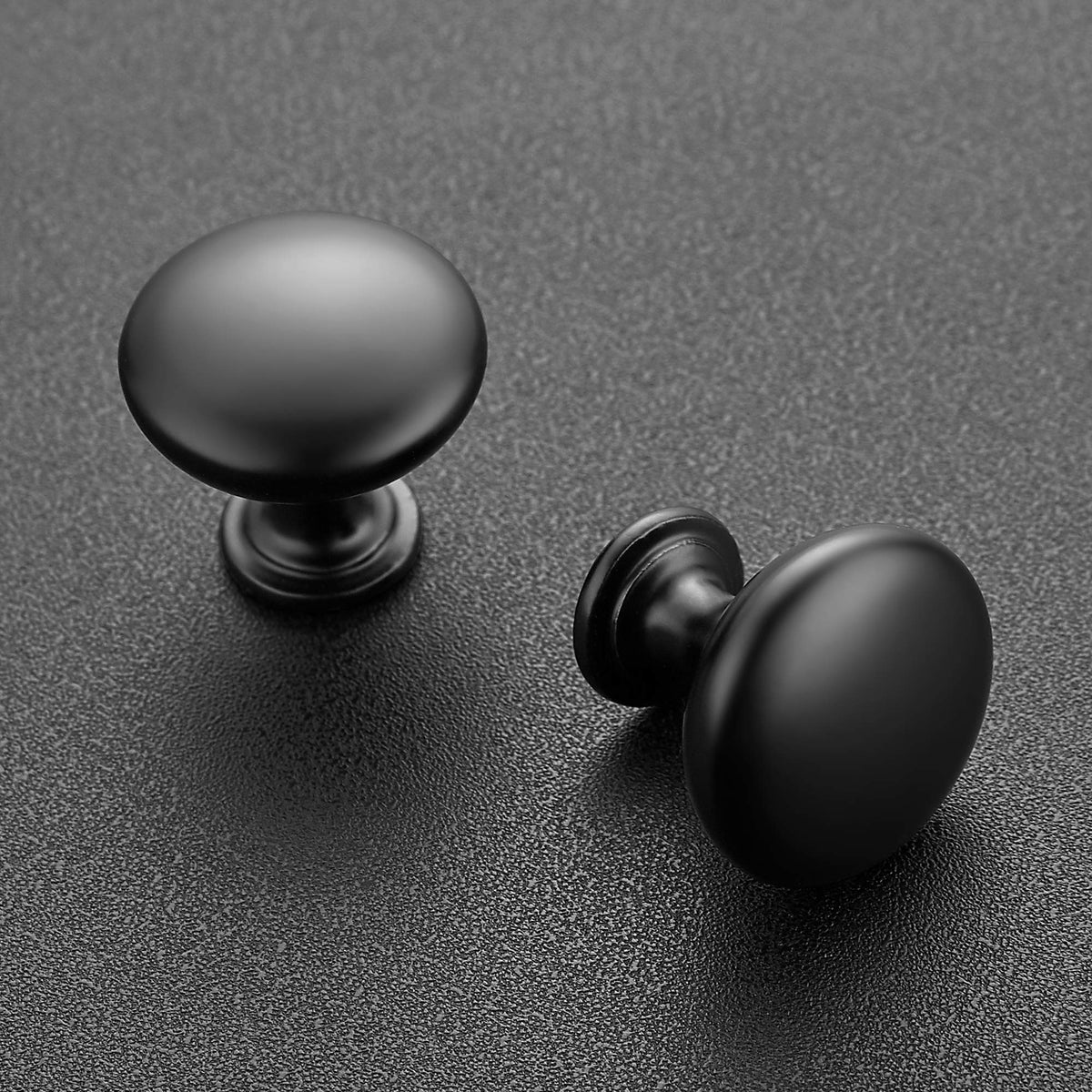 Matte Black Cabinet Knobs, Zinc Knobs Drawer Pulls, 25 Pack