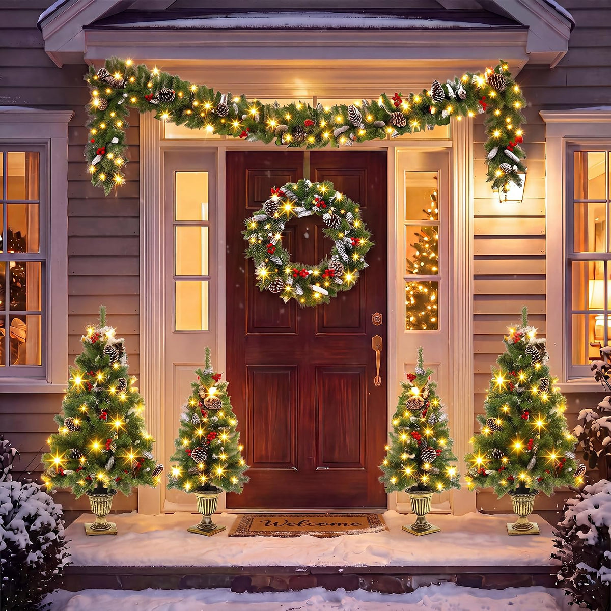 Piece Christmas Tree Set, 3'4' Pre‐lit Artificial Christmas Tree