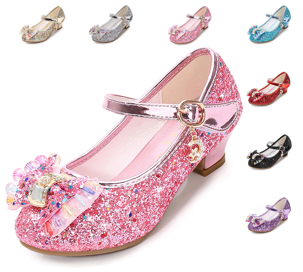 Little Girls Dress Shoes Party Heel Princess Flower Shoes (Toddler/Little Kid/Big Kid) US Little Kid