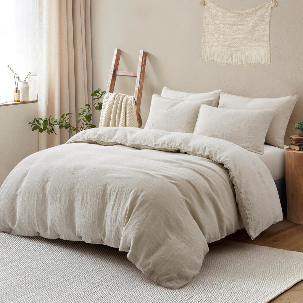100% Flax Linen Duvet Cover Set Natural Linen Bedding