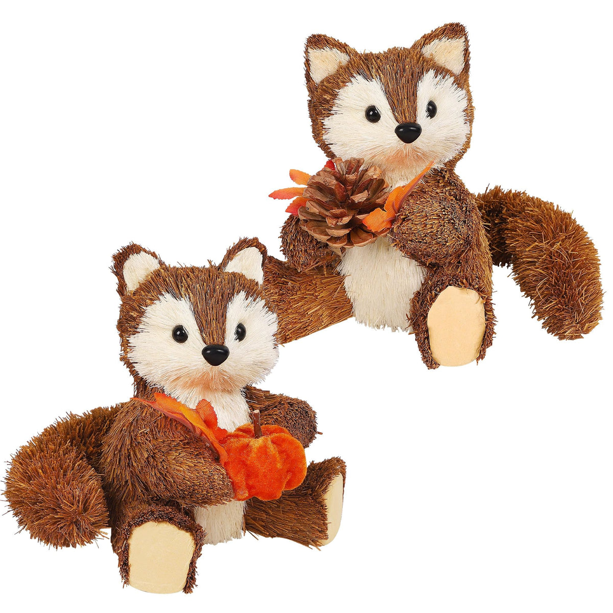 Handmade Set of 2 Fox Fall Decorations