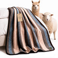 Alpaca & Sheep Wool Blanket, Heavyweight Warmth, Earth Tones
