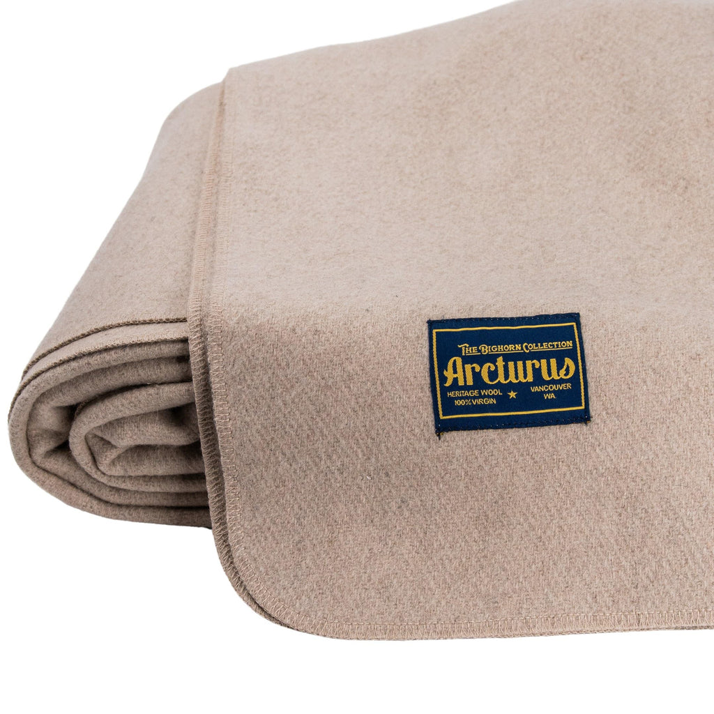 Bighorn 100% Virgin Wool Blanket | Heirloom-Quality Wool Bedding & Cabin | Warm, Thick & Durable (, Ivory)