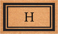 152962436H Black Border 24" x 36" Monogram Doormat, (Letter H)