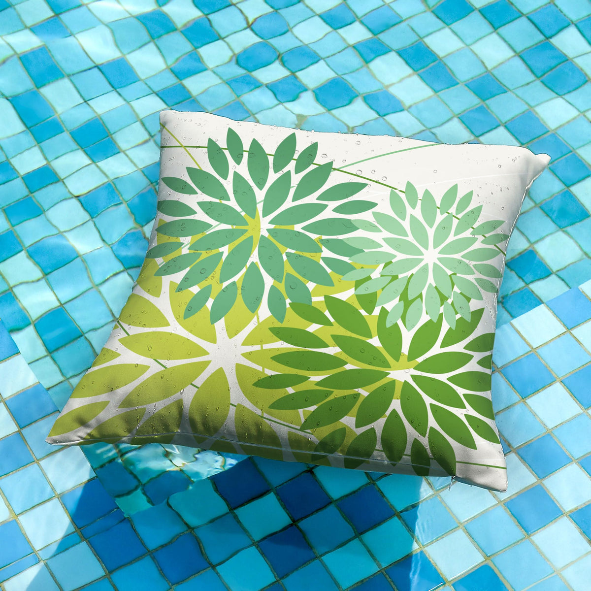 Pack of 2 Outdoor Waterproof Throw Pillow Covers 16x16 Shade of Green