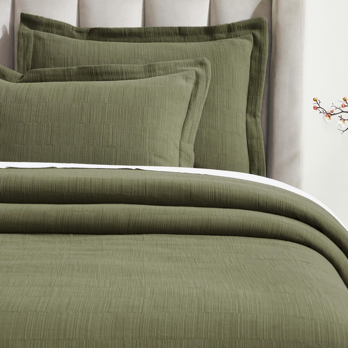 3 Piece Cotton Bedspread and Sham Set, Home Bed Decor, Decorative Bed Spread, 2 Pillow Shams, Medium Weight