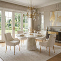 Dining Chairs Set of 4, Modern Velvet Dining Chairs with Gold Metal Legs, Upholstered High Back Kitchen Chairs with