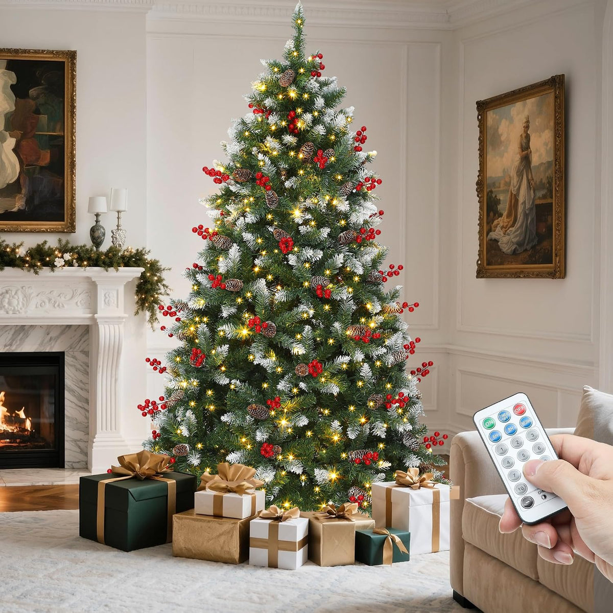 Prelit Pre-Decorated Christmas Tree with Remote