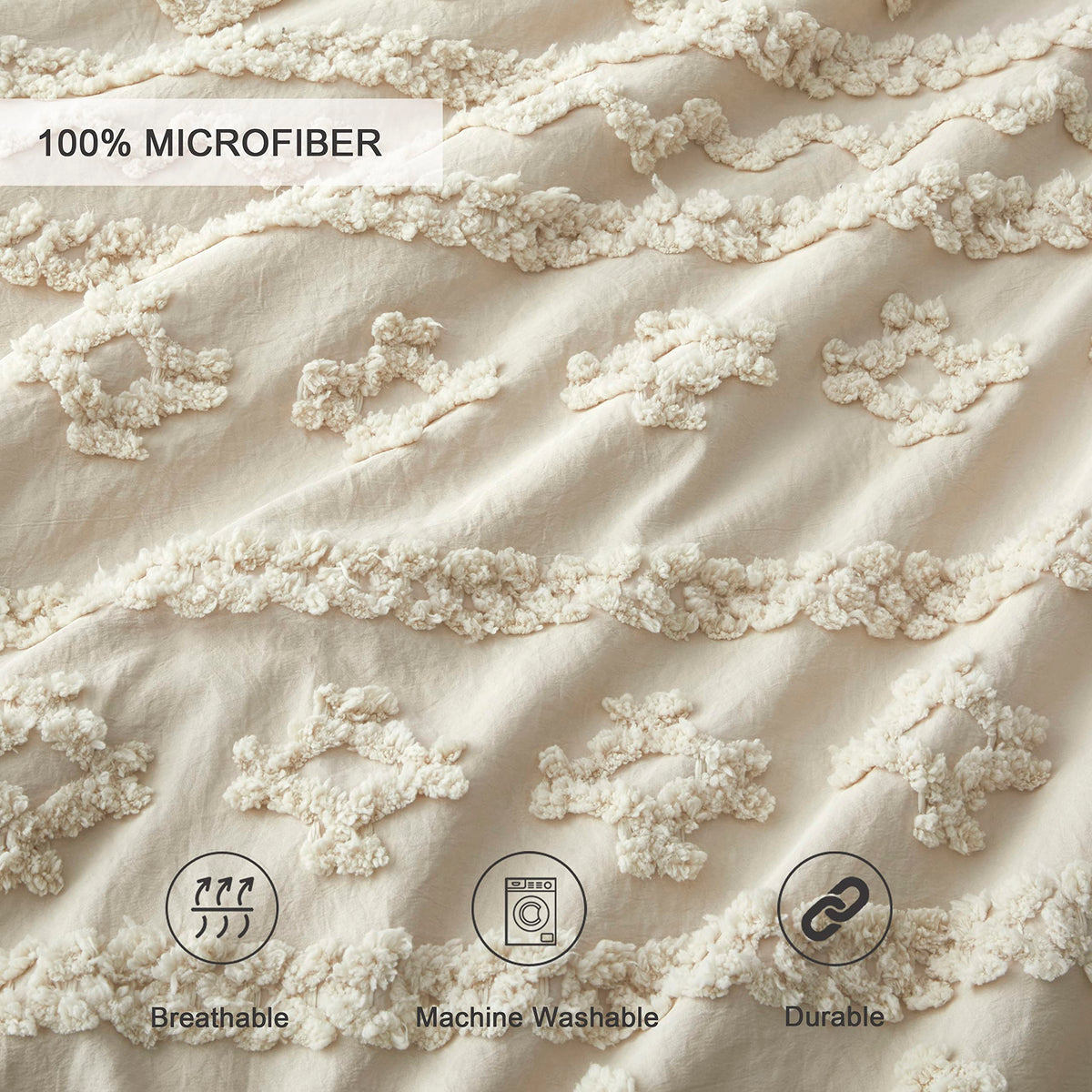 King Comforter Set, Tufted Boho Bedding Sets