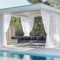 6 Panels White Sheer Outdoor Curtains Waterproof | Light Filtering, Airy Voile, Outside Drapes Rod Pocket Drapes for