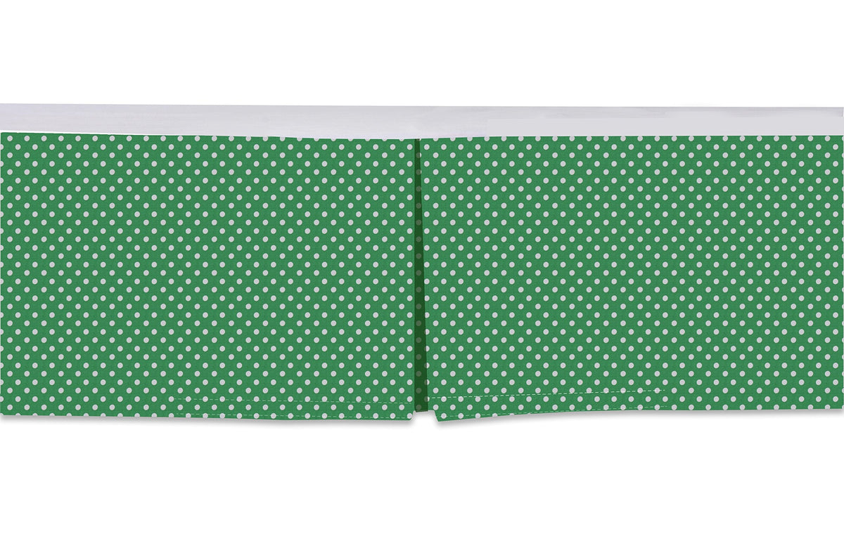 Mix N Match Pin Dots Crib/Toddler Bed Skirt Dust Ruffle (Green)