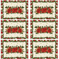 Christmas Poinsettias Leaves Bells Snowflakes Winter Xmas Placemats Set of 6 Table Mats for Party Home Kitchen Dining