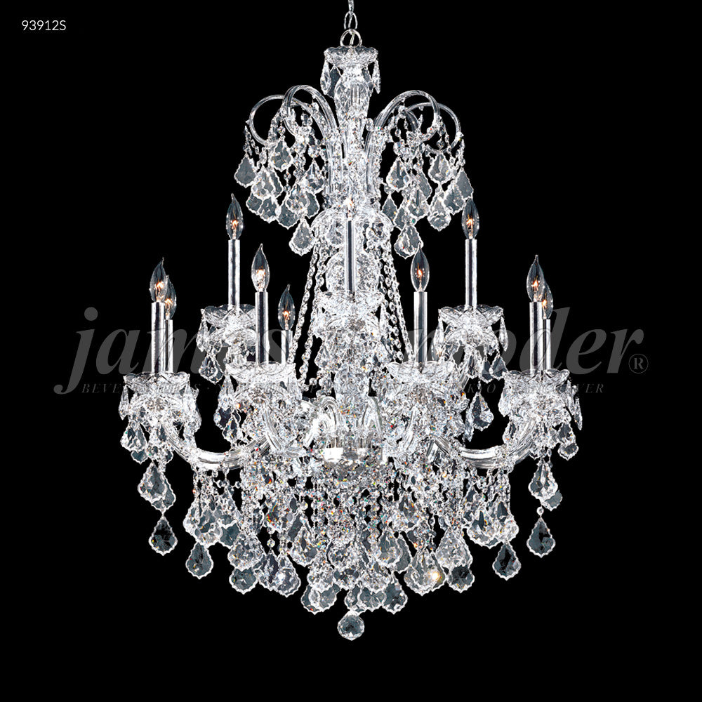 James R. Moder Maria Elena Collection 12-Light Crystal Chandelier — Silver, 33in — Castelune Home