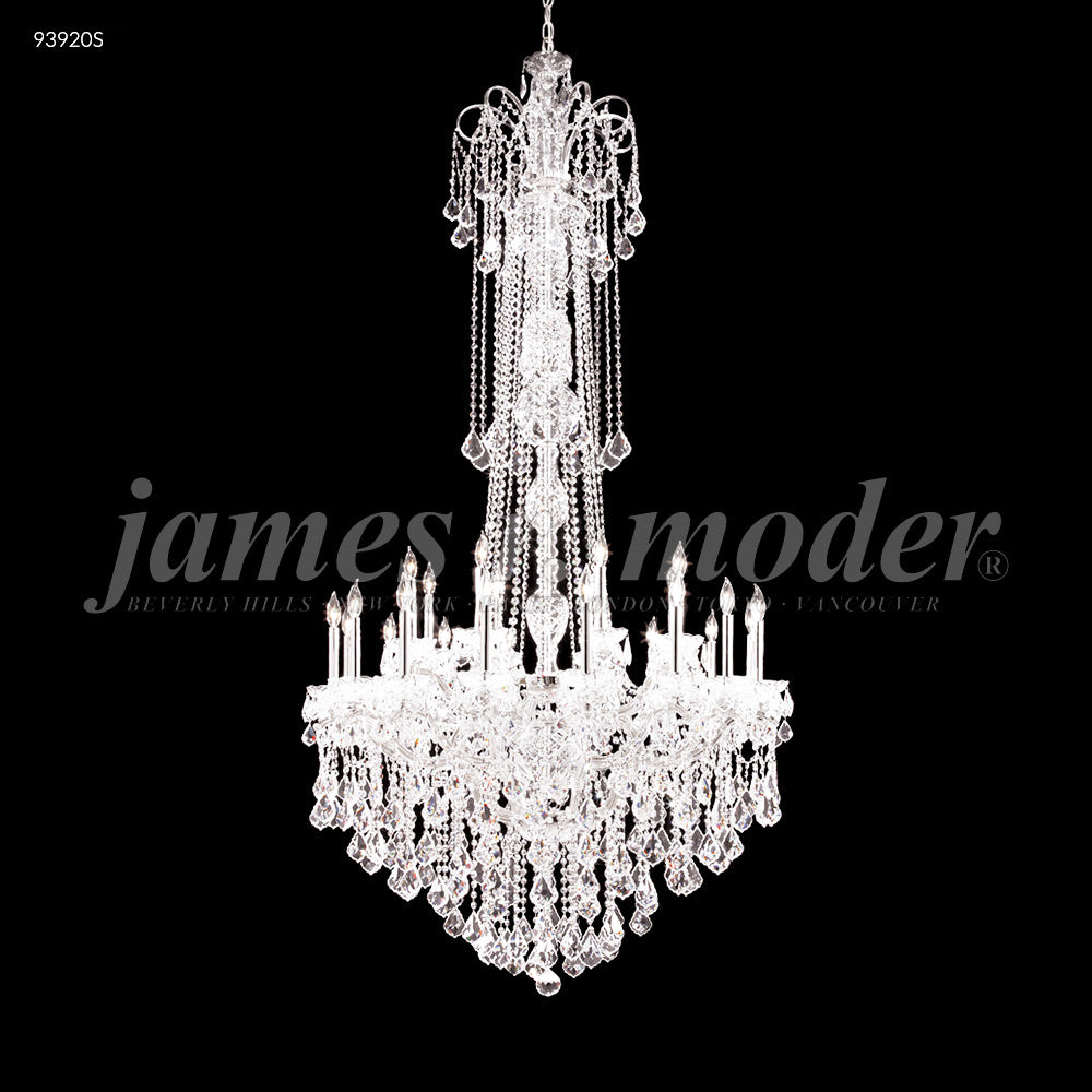 James R. Moder Maria Elena Collection 24-Light Large Entry Crystal Chandelier — Silver, 48in — Castelune Home