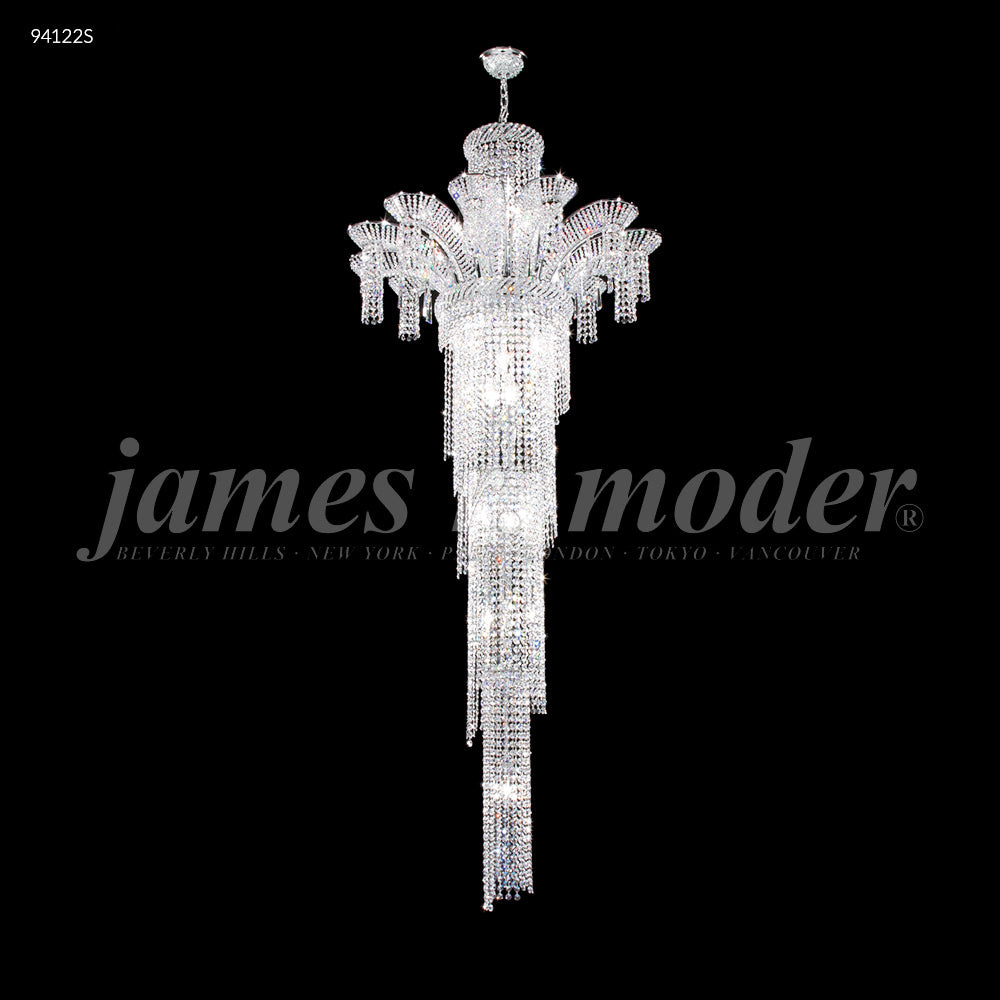 James R. Moder Princess Collection 22-Light Large Entry Crystal Chandelier — Silver, 32in — Castelune Home