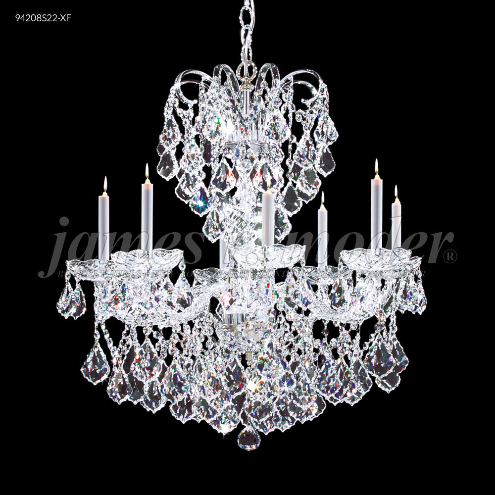 James R. Moder Vienna Collection 8-Light Crystal Chandelier — Silver, 26in — Castelune Home