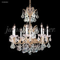 James R. Moder Madrid Cast Brass Collection 8-Light Crystal Chandelier — Gold-Brown Patina, 27in — Castelune Home