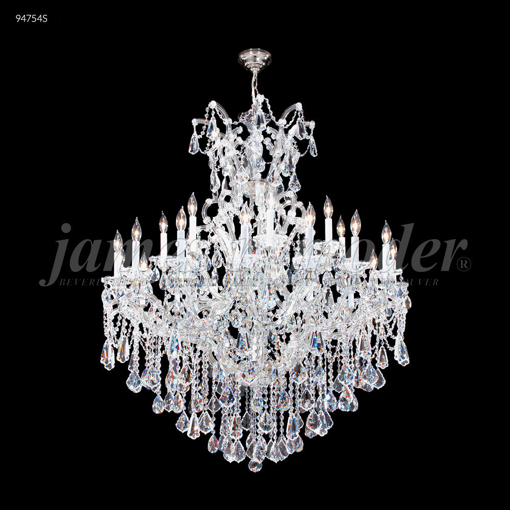 James R. Moder Maria Theresa Royal Collection 25-Light Crystal Chandelier — Silver, 46in — Castelune Home