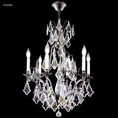 James R. Moder Versailles Collection 6-Light Crystal Chandelier — Antique Bronze, 23in — Castelune Home