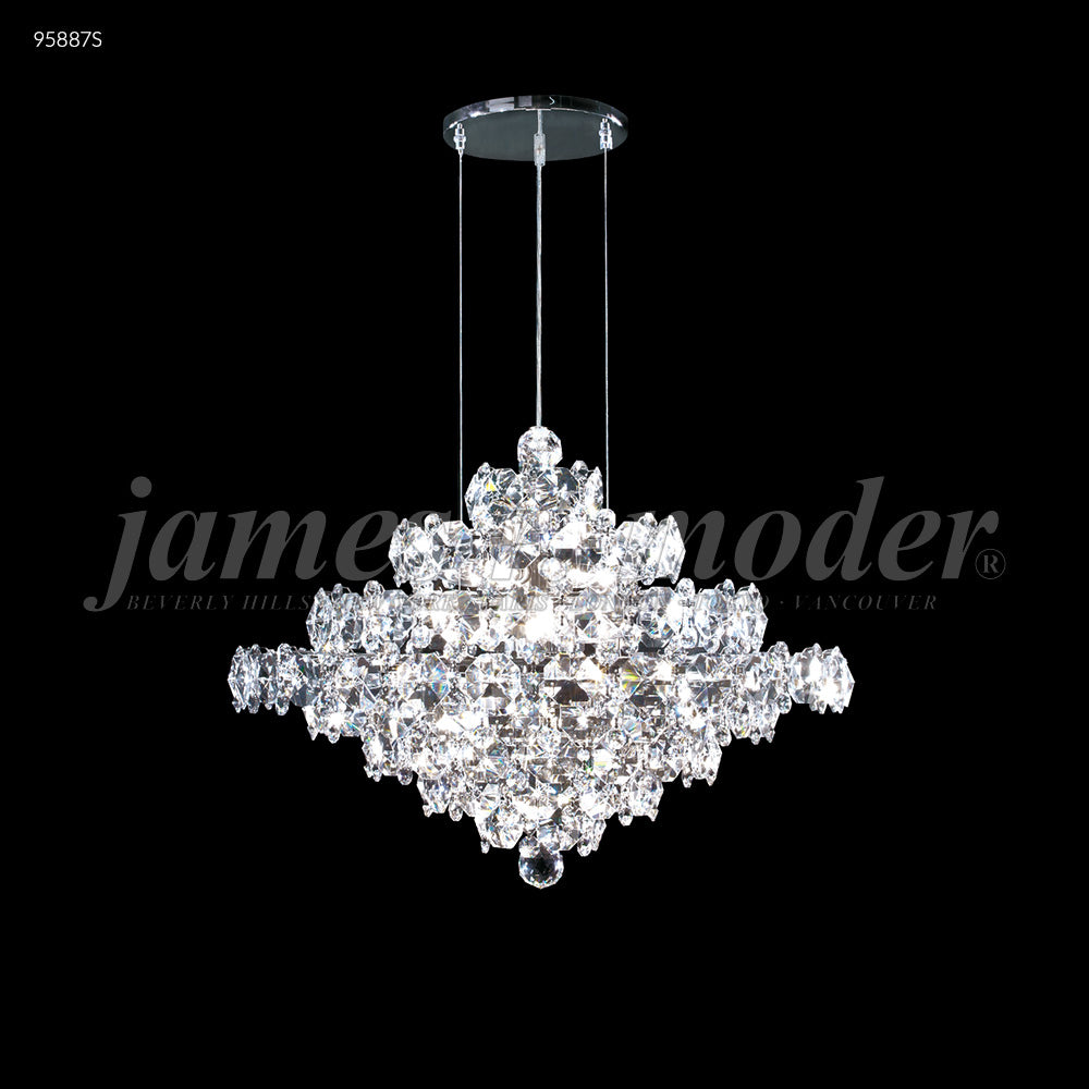 James R. Moder Continental Fashion Collection 13-Light Crystal Chandelier — Silver, 21in — Castelune Home