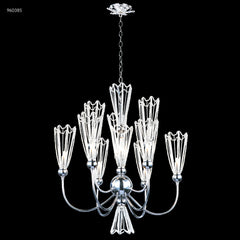 James R. Moder Medallion Collection 9-Light Crystal Chandelier — Silver, 24in — Castelune Home