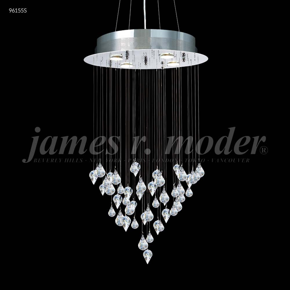 James R. Moder Medallion Collection 4-Light Crystal Chandelier — Silver, 19in — Castelune Home