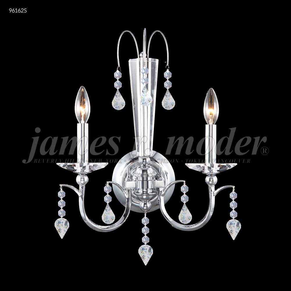 James R. Moder Medallion Collection 2-Light Crystal Chandelier — Silver, 15in — Castelune Home