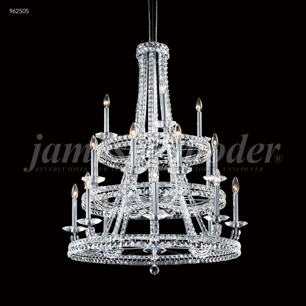 James R. Moder Ashton Collection 20-Light Large Entry Crystal Chandelier — Silver, 32in — Castelune Home