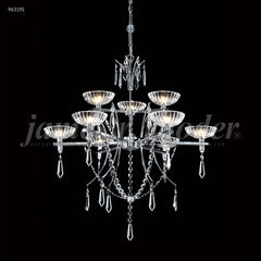 James R. Moder Medallion Collection 9-Light Crystal Chandelier — Silver, 31in — Castelune Home
